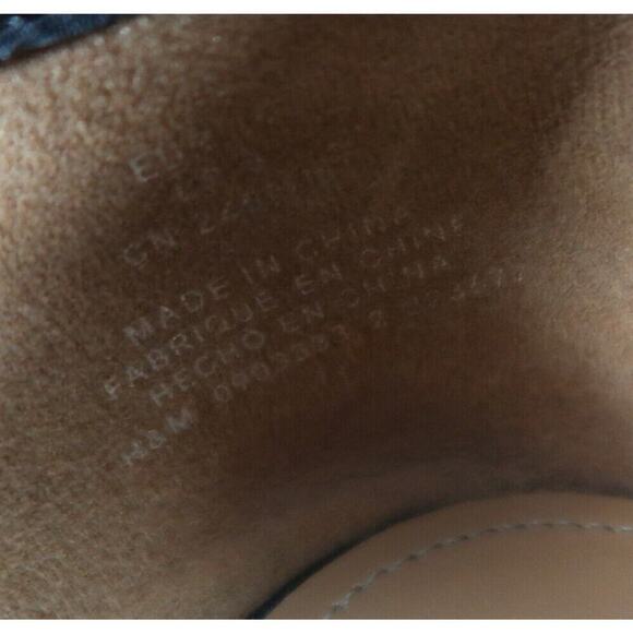 H&M Shoes Women 8 Loafer Fashion Classic Slip On Metal Buckle Black Solid Career - Picture 13 of 15